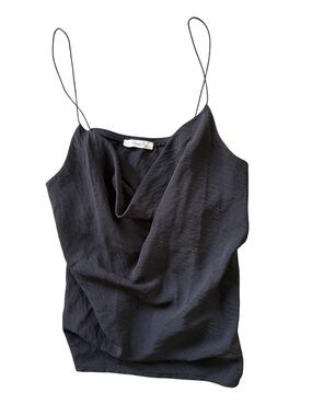 Timing Black Cowl Neck Spaghetti Strap Camisole